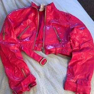 Miss sixty patent leather crop jacket